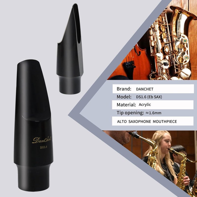 Danchet Beginner Premium Acrylic Alto Saxophone Mouthpiece 4C 1.60mm,High-Performance and Durable for Exceptional Sound,Standard Series - Image 4